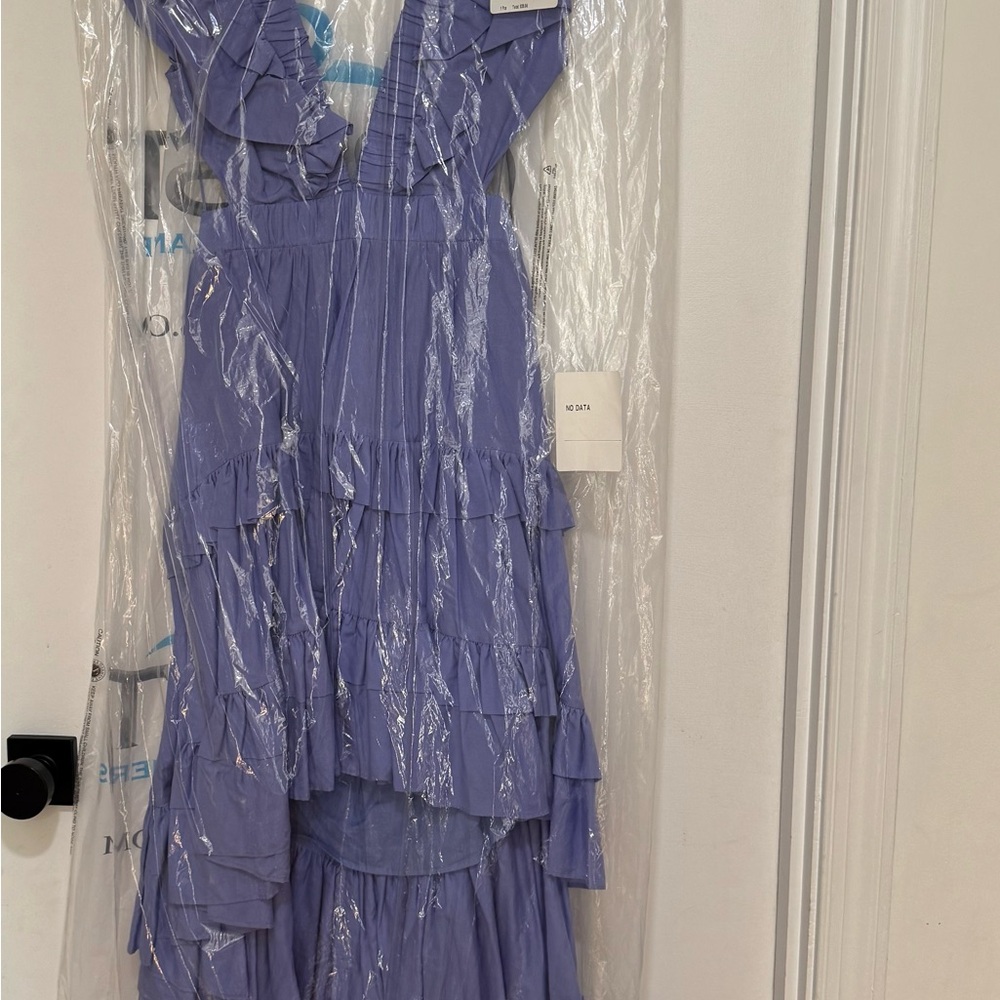 Chic Lavender High-Low Ruffle Dress - Picture 4 of 5